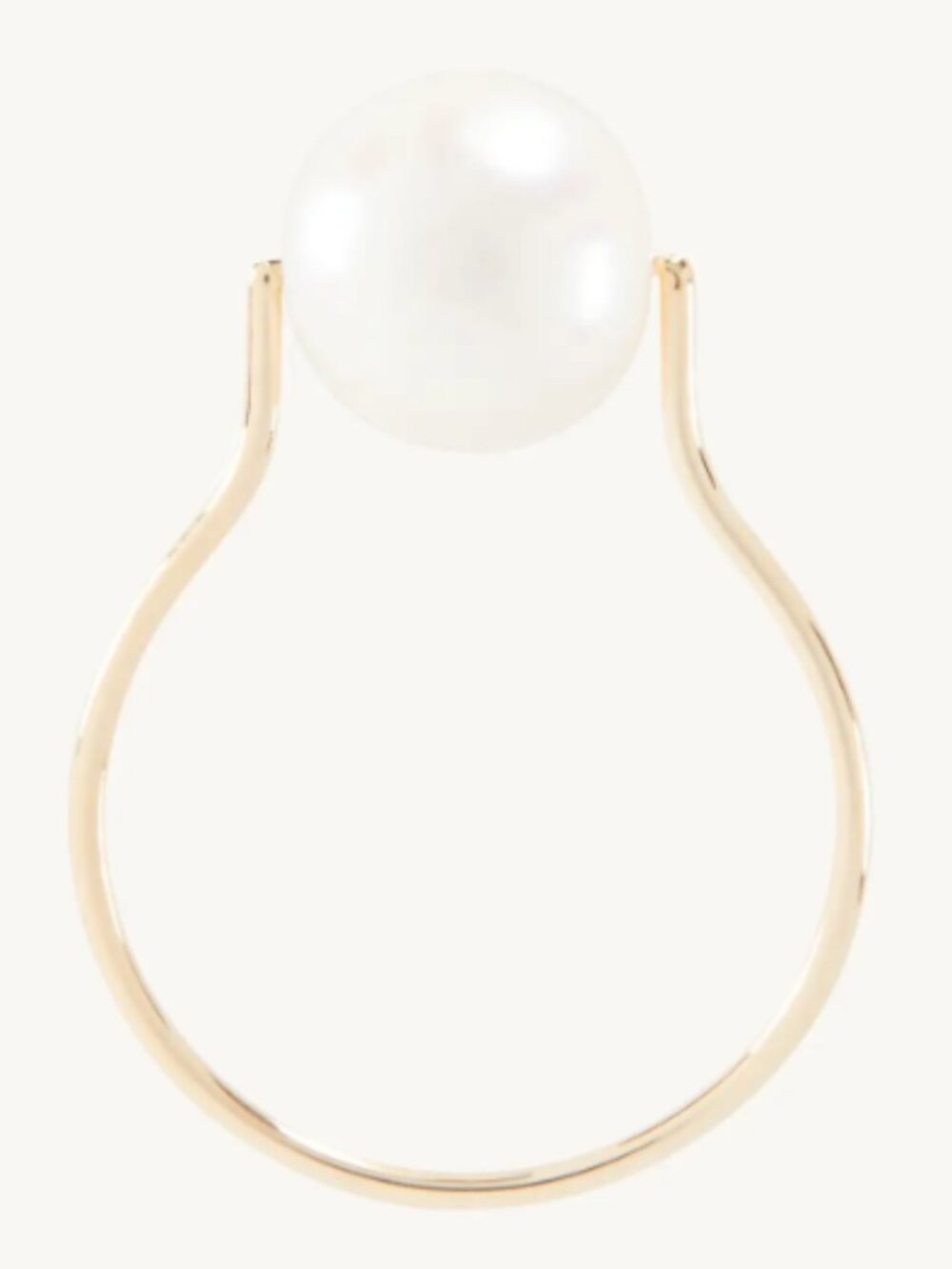 14k solid yellow gold Gumball Pearl Ring by Catbird Jewelry size 4